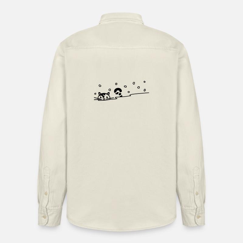 Niedliche Katze im Schnee - Relaxed Fit Unisex Organic Hemd von Stanley/Stella - Natur