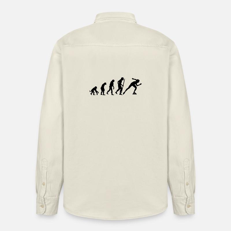 Evolution of inline speed skating - Relaxed Fit Unisex Organic Hemd von Stanley/Stella - Natur