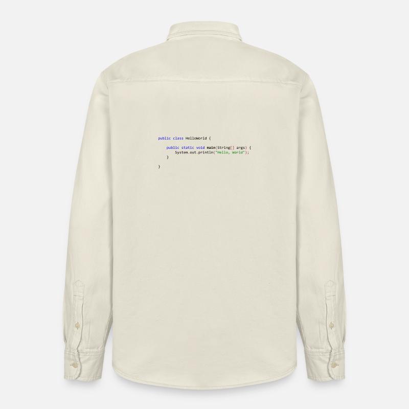 Hello World in Java - Relaxed Fit Unisex Organic Hemd von Stanley/Stella - Natur