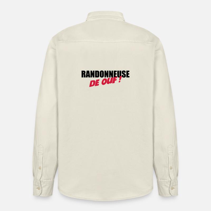 Randonneuse de ouf ! - Chemise unisexe coupe décontractée bio Stanley/Stella - écru doux