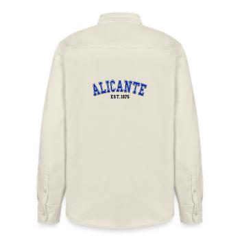 Alicante Fondée en 1975 - Chemise unisexe coupe décontractée bio Stanley/Stella - écru doux - Dos - AI Model Male 178 light (178cm)