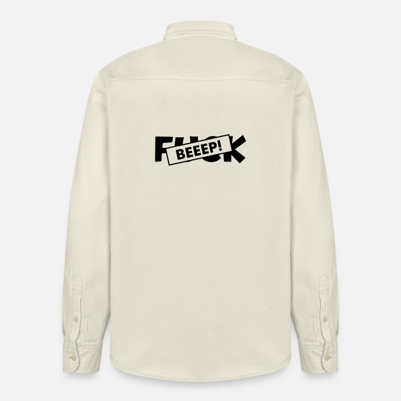 Bip de censure : Son de merde - Chemise unisexe coupe décontractée bio Stanley/Stella - écru doux