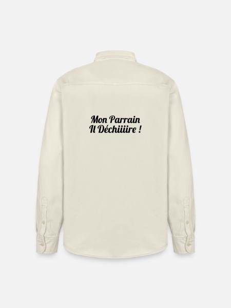 Mon Parrain il déchiiire ! - Chemise unisexe coupe décontractée bio Stanley/Stella - écru doux