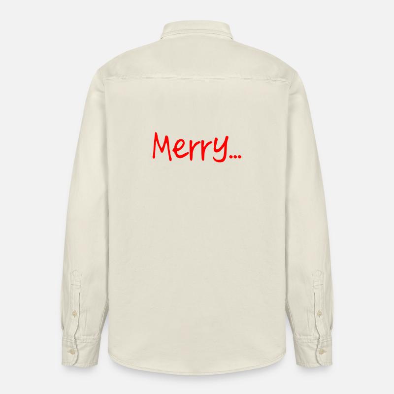 Rouge Joyeux Script Sur Noir - Chemise unisexe coupe décontractée bio Stanley/Stella - écru doux