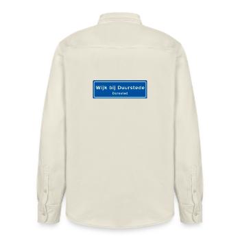 Wijk bij Duurstede place name sign - Relaxed Fit Unisex Organic Shirt by Stanley/Stella - soft Ecru - Back - AI Model Male 178 light (178cm)