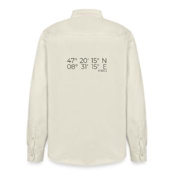 Koordinaten Kreis 2 Zürich - Relaxed Fit Unisex Organic Hemd von Stanley/Stella - Natur - Hinten - AI Model Male 178 light (178cm)