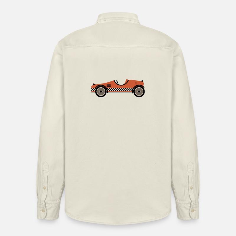 Voiture de course texturée rouge - Chemise unisexe coupe décontractée bio Stanley/Stella - écru doux