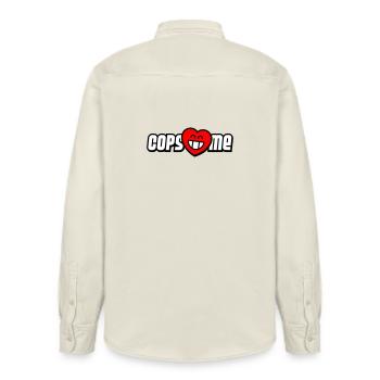 Cops love me (colors can be changed) - Relaxed Fit Unisex Organic Shirt by Stanley/Stella - soft Ecru - Back - AI Model Male 178 light (178cm)