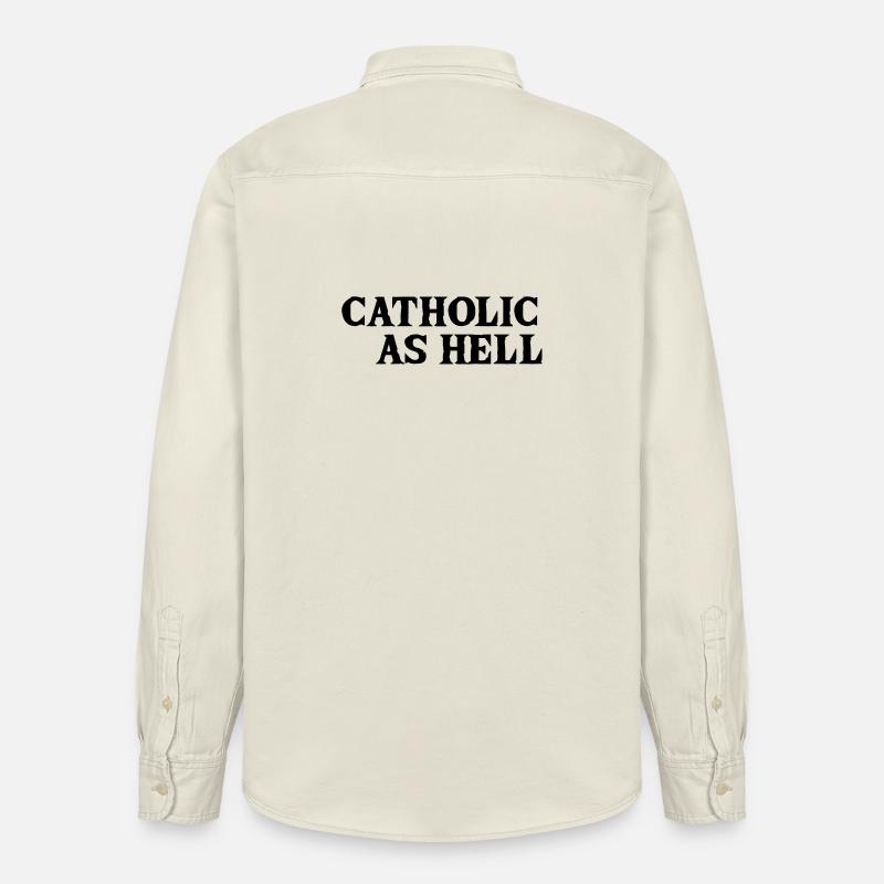 catholic as hell - Relaxed Fit Unisex Organic Hemd von Stanley/Stella - Natur