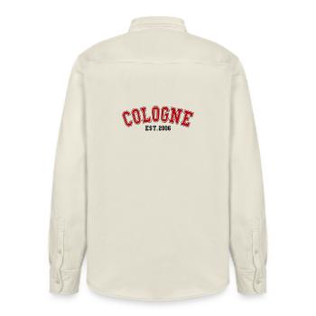 Cologne Est. 2006 - Relaxed Fit Unisex Organic Shirt by Stanley/Stella - soft Ecru - Back - AI Model Male 178 light (178cm)