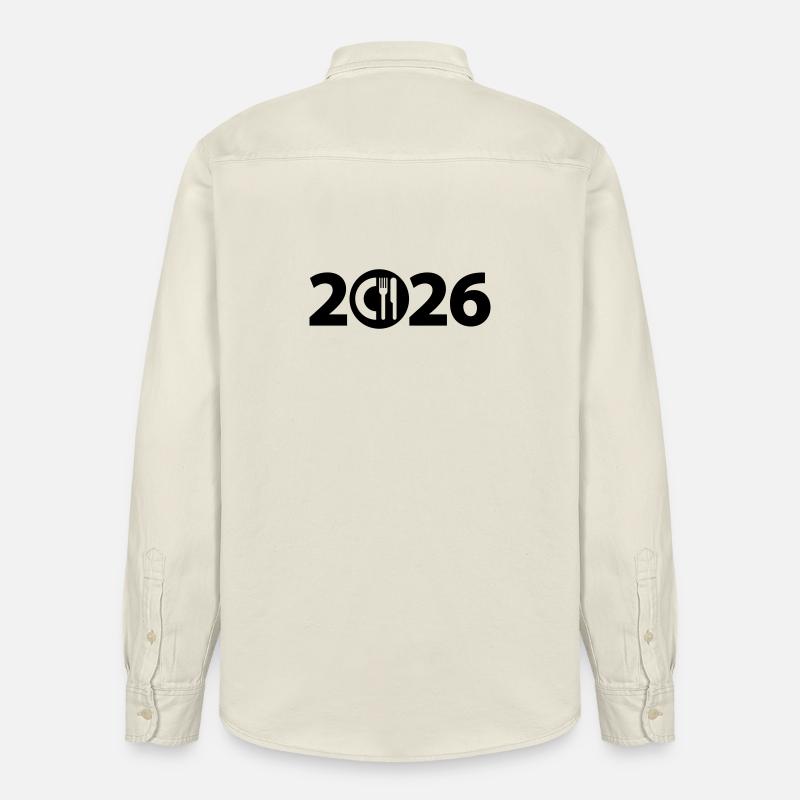 Chef 2026, Chef 2026, Restaurant 2026 - Chemise unisexe coupe décontractée bio Stanley/Stella - écru doux