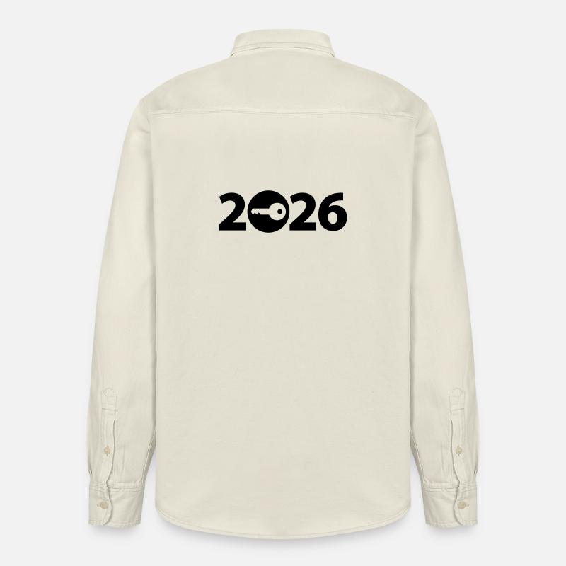 Client 2026, serrurier 2026 - Chemise unisexe coupe décontractée bio Stanley/Stella - écru doux