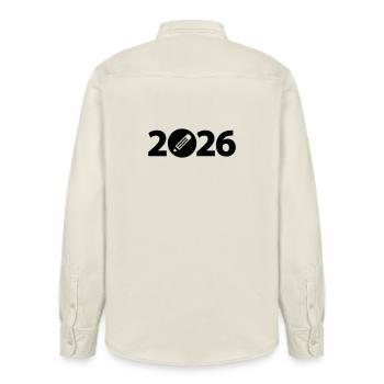 Écrivain 2026, Étudiant 2026, Étudiant 2026 - Chemise unisexe coupe décontractée bio Stanley/Stella - écru doux - Dos - AI Model Male 178 light (178cm)
