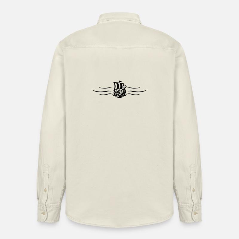 Drachenboot Wikinger Wikingerschiff - Relaxed Fit Unisex Organic Hemd von Stanley/Stella - Natur