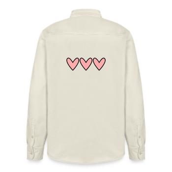 HEART. MAMMA. MOTHER'S DAY. PARTY. HAPPY BIRTHDAY - Relaxed Fit Unisex Organic Shirt by Stanley/Stella - soft Ecru - Back - AI Model Male 178 light (178cm)