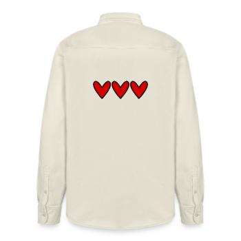 HEART. MAMMA. MOTHER'S DAY. PARTY. HAPPY BIRTHDAY - Relaxed Fit Unisex Organic Shirt by Stanley/Stella - soft Ecru - Back - AI Model Male 178 light (178cm)