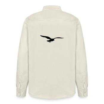 mouette - Chemise unisexe coupe décontractée bio Stanley/Stella - écru doux - Dos - AI Model Male 178 light (178cm)