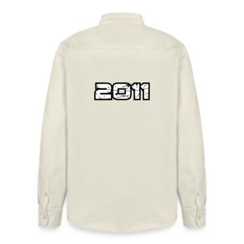 2011 - Relaxed Fit Unisex Organic Hemd von Stanley/Stella - Natur - Hinten - AI Model Male 178 light (178cm)