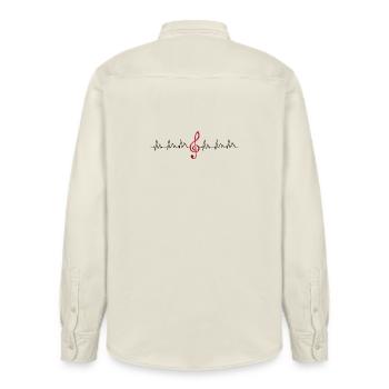 Leuchtender Violinschlüssel - Relaxed Fit Unisex Organic Hemd von Stanley/Stella - Natur - Hinten - AI Model Male 178 light (178cm)