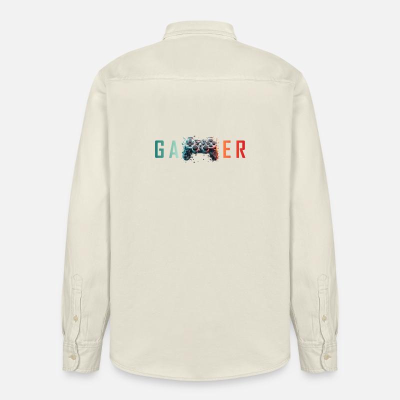 Gamer Explodierender Controller – Design - Relaxed Fit Unisex Organic Hemd von Stanley/Stella - Natur