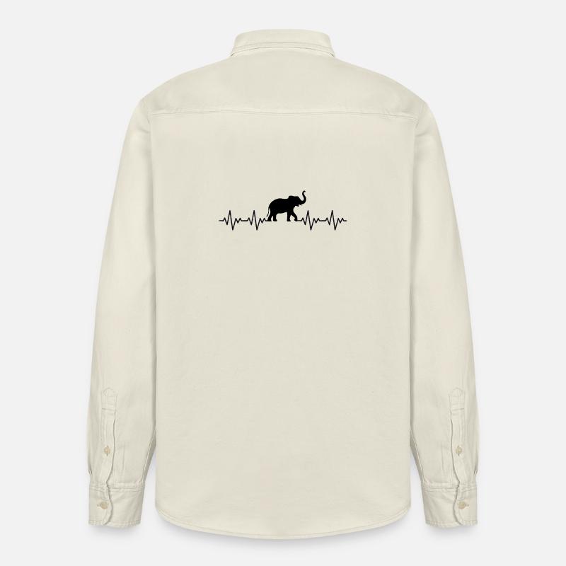ECG d’éléphant Battement de cœur - Chemise unisexe coupe décontractée bio Stanley/Stella - écru doux