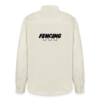 Three-star fencing: the best foil fencer - Relaxed Fit Unisex Organic Shirt by Stanley/Stella - soft Ecru - Back - AI Model Male 178 light (178cm)