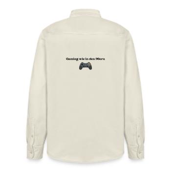 Gaming wie in den 90ern - Relaxed Fit Unisex Organic Hemd von Stanley/Stella - Natur - Hinten - AI Model Male 178 light (178cm)