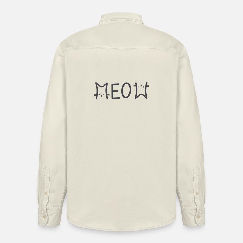 Meow chat chat chat amoureux - Chemise unisexe coupe décontractée bio Stanley/Stella - écru doux