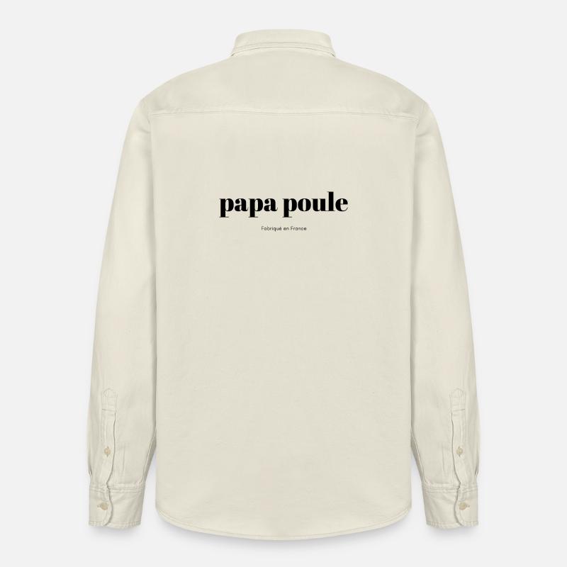 Papa-Poule-script - Chemise unisexe coupe décontractée bio Stanley/Stella - écru doux