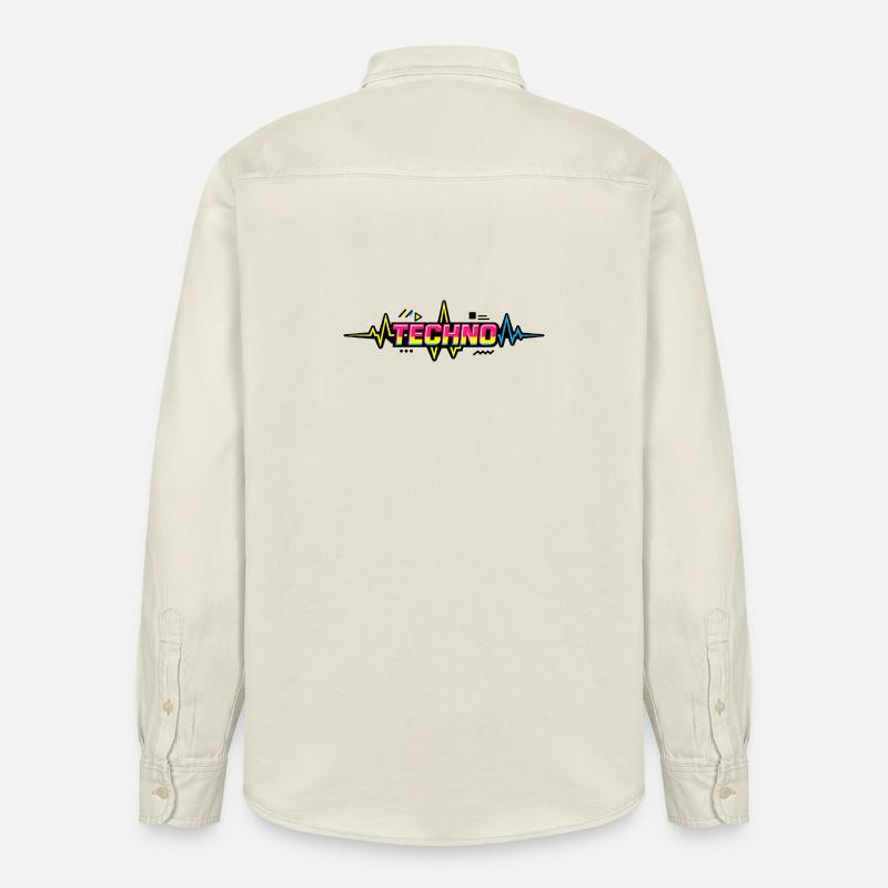 Techno Neon Pulse - Relaxed Fit Unisex Organic Hemd von Stanley/Stella - Natur