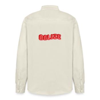 Geschenk für Belize - Relaxed Fit Unisex Organic Hemd von Stanley/Stella - Natur - Hinten - AI Model Male 178 light (178cm)
