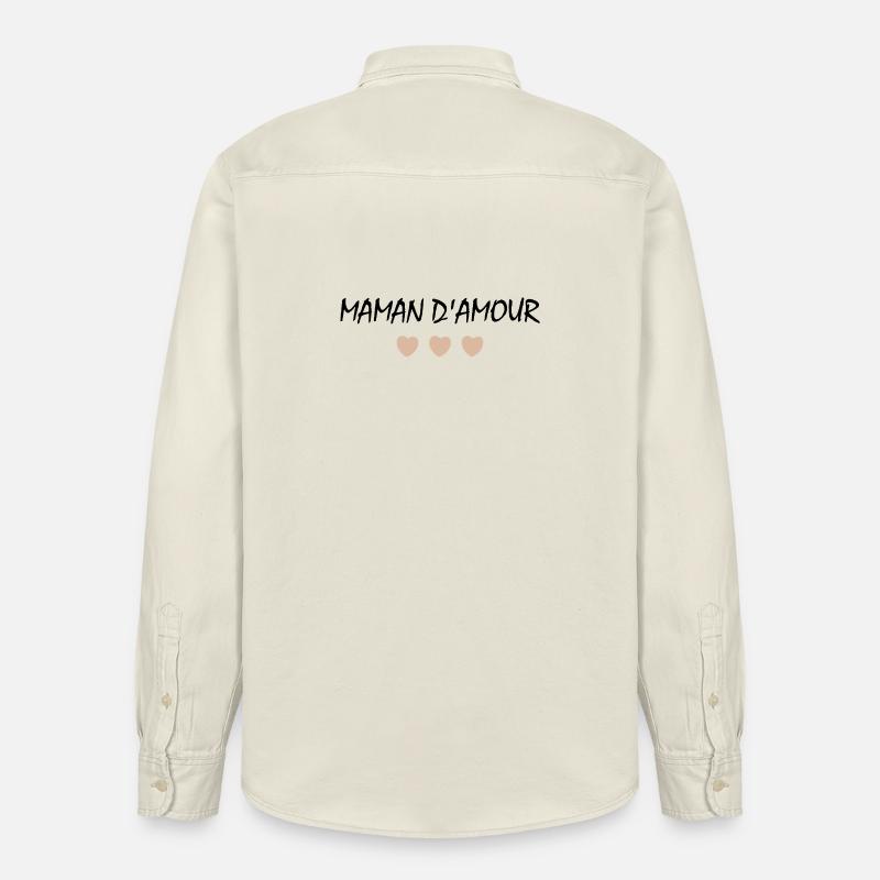 Maman d'amour - Chemise unisexe coupe décontractée bio Stanley/Stella - écru doux