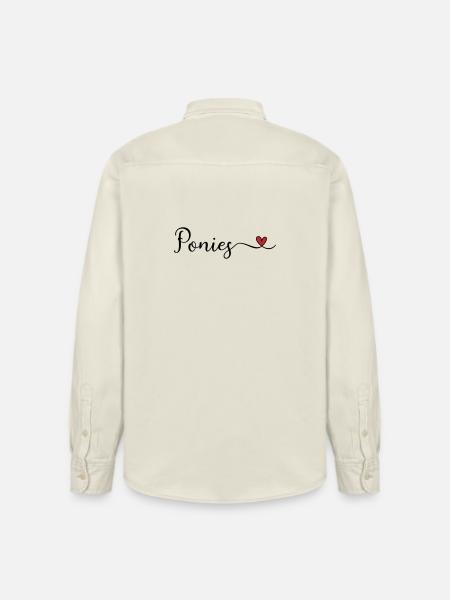 Ponies Herz - Relaxed Fit Unisex Organic Hemd von Stanley/Stella - Natur