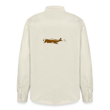 cow Air | fliegende Kuh - Relaxed Fit Unisex Organic Hemd von Stanley/Stella - Natur - Hinten - AI Model Male 178 light (178cm)