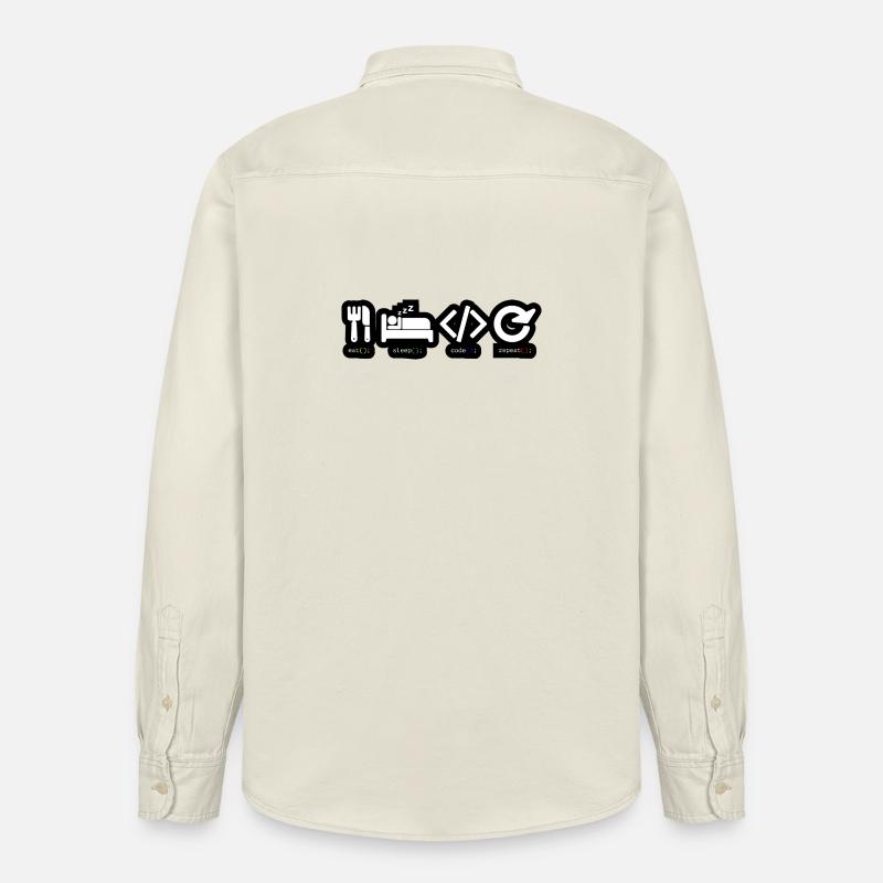 Code Sleep Repeat Developer Life - Chemise unisexe coupe décontractée bio Stanley/Stella - écru doux