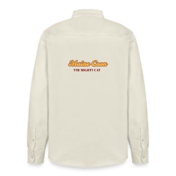 Maine Coon - Die mächtige Katze - Relaxed Fit Unisex Organic Hemd von Stanley/Stella - Natur - Hinten - AI Model Male 178 light (178cm)