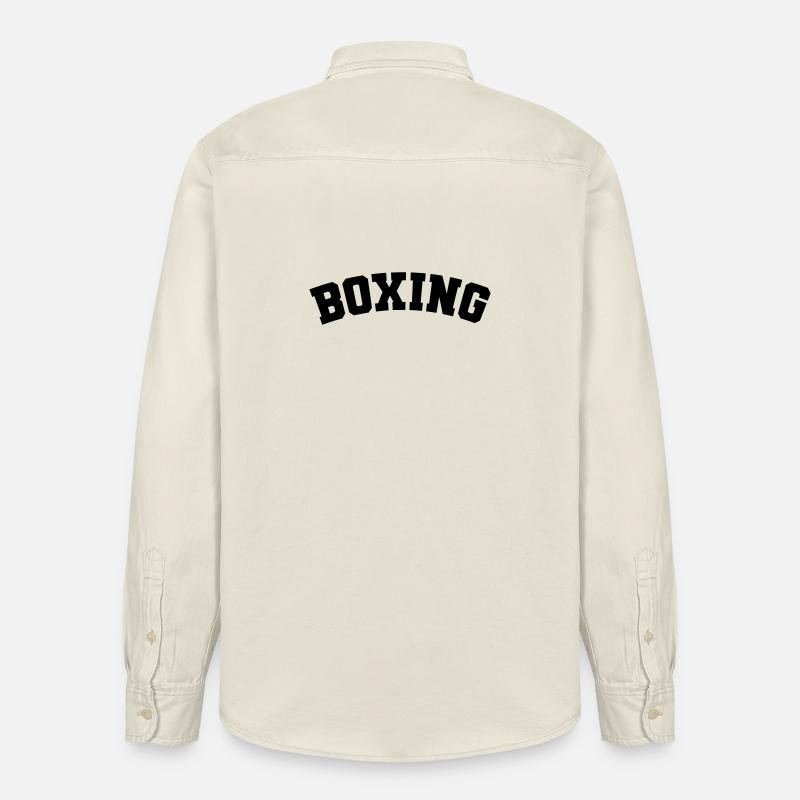 Boxe simple design lettrage - Chemise unisexe coupe décontractée bio Stanley/Stella - écru doux