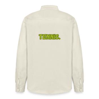 Tennis Tennispieler Vert Rétro - Chemise unisexe coupe décontractée bio Stanley/Stella - écru doux - Dos - AI Model Male 178 light (178cm)