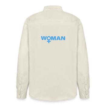 WOMAN - Relaxed Fit Unisex Organic Hemd von Stanley/Stella - Natur - Hinten - AI Model Male 178 light (178cm)