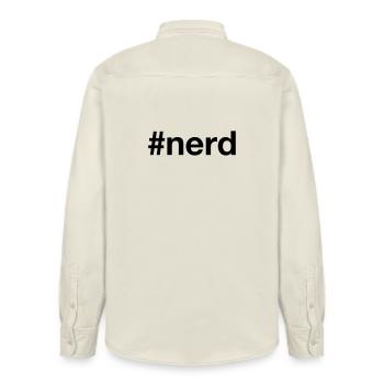 Nerd Hashtag Gamer - Chemise unisexe coupe décontractée bio Stanley/Stella - écru doux - Dos - AI Model Male 178 light (178cm)