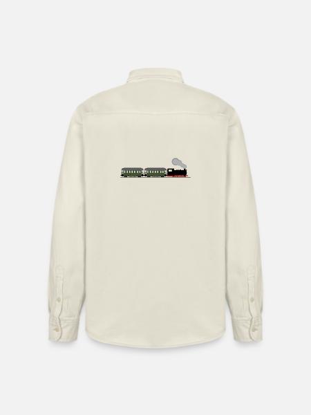 Zug Eisenbahn Dampflok Schmalspurbahn Nostalgie - Relaxed Fit Unisex Organic Hemd von Stanley/Stella - Natur