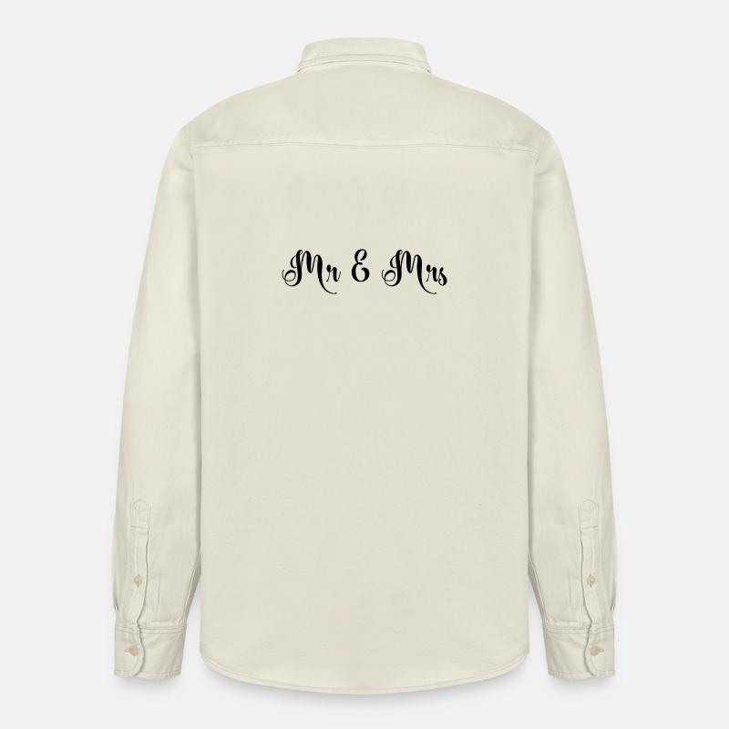 Mr & Mrs beau design de mariage - Chemise unisexe coupe décontractée bio Stanley/Stella - écru doux