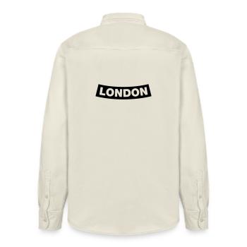 London Chapter Element 1C (JGA MC-Rocker-Style) - Relaxed Fit Unisex Organic Shirt by Stanley/Stella - soft Ecru - Back - AI Model Male 178 light (178cm)