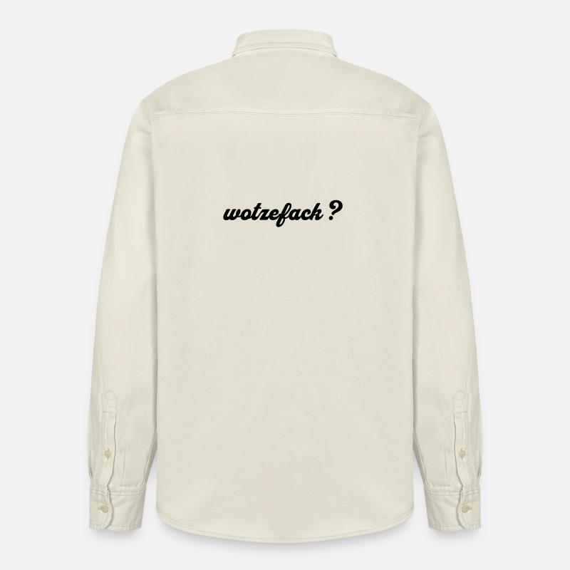 Wotzefack ? - Qu’est-ce que... - Chemise unisexe coupe décontractée bio Stanley/Stella - écru doux
