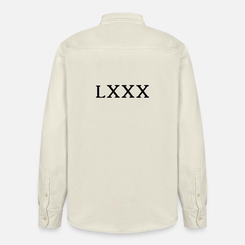 80 années - chiffres romains - Chemise unisexe coupe décontractée bio Stanley/Stella - écru doux