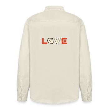 Love for dumplings - Relaxed Fit Unisex Organic Shirt by Stanley/Stella - soft Ecru - Back - AI Model Male 178 light (178cm)