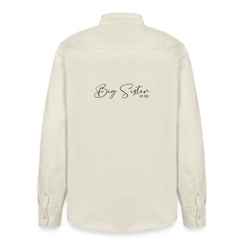 Big Sister est 2026 - Relaxed Fit Unisex Organic Shirt by Stanley/Stella - soft Ecru - Back - AI Model Male 178 light (178cm)