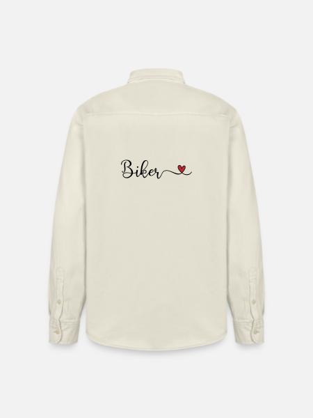 Biker mit Herz - Relaxed Fit Unisex Organic Hemd von Stanley/Stella - Natur