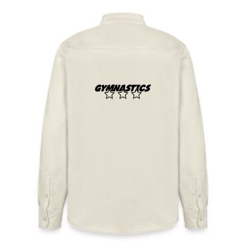 Gymnastics - Relaxed Fit Unisex Organic Shirt by Stanley/Stella - soft Ecru - Back - AI Model Male 178 light (178cm)