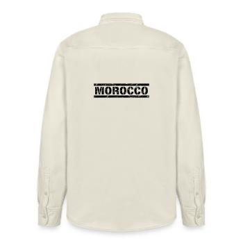 Morocco - Relaxed Fit Unisex Organic Shirt by Stanley/Stella - soft Ecru - Back - AI Model Male 178 light (178cm)
